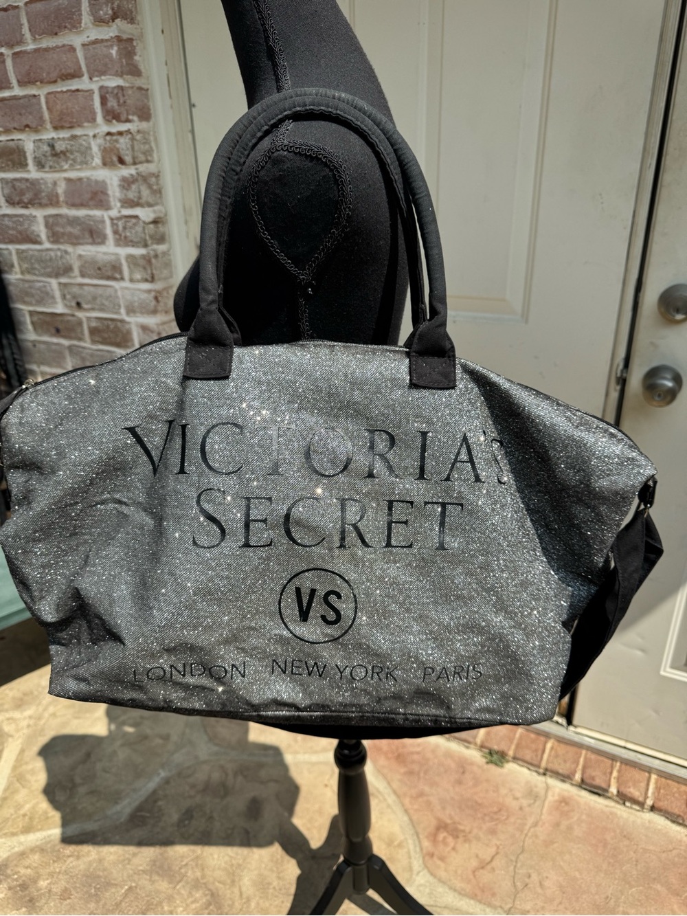 Victoria's Secret, Black Glitter Travel Tote